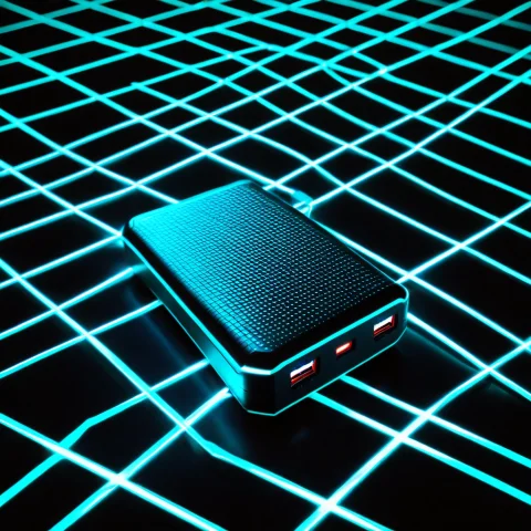 Loratech3lasergridv10.80, Techlasergrid, A Portable Power Ba... — SDXL AI Prompt: , techlasergrid, a portable power bank crossed by sharp cyan laser grid lines in...