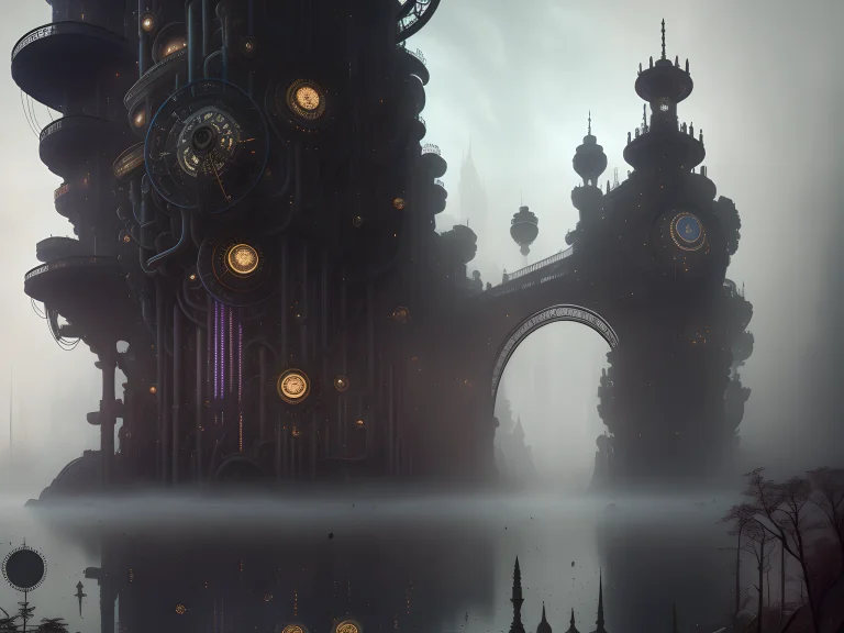 Midjourney Style, Dreamlike, Steampunk City, Vintage, Clockw...