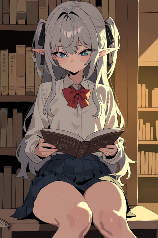 Masterpiece, Best Quality, 1girl, Solo, Silver Hair, Long Ha...