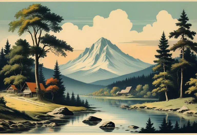 Vintage Illustration, Landscape