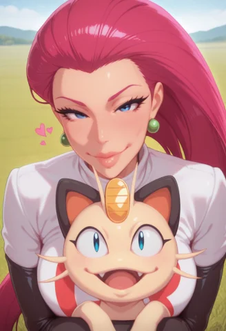 Jessie Pokemon, Blue Eyes, Eyelashes, Pink Hair, Very Long H... — Stable Diffusion AI Prompt: jessie (pokemon), blue eyes, eyelashes, pink hair, very long hair, hair slicked...