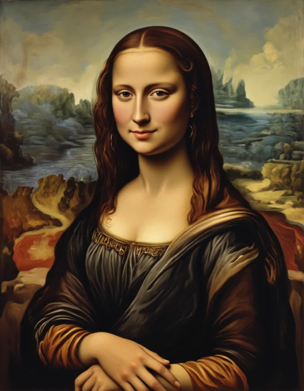 Cybernetic Robot Mona Lisa From Leonardo Da Vinci A Portrait...