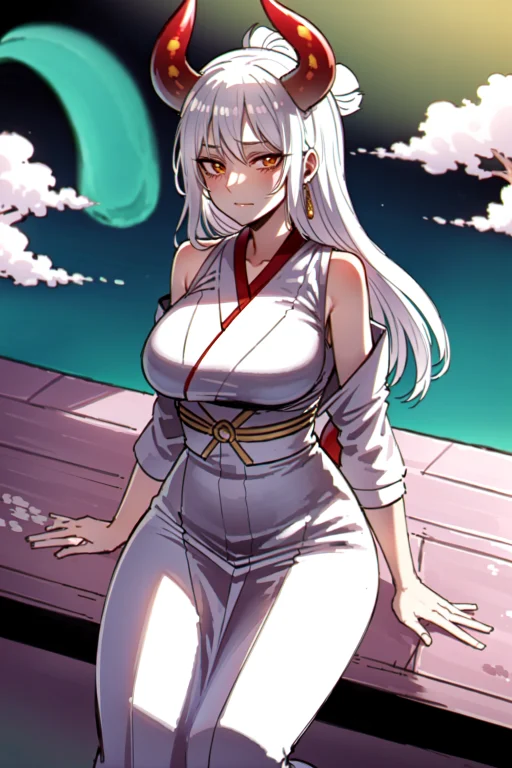 Ratatatat74, 1girl, Yamato5000, Whitehair, Greenhair, Gradie...
