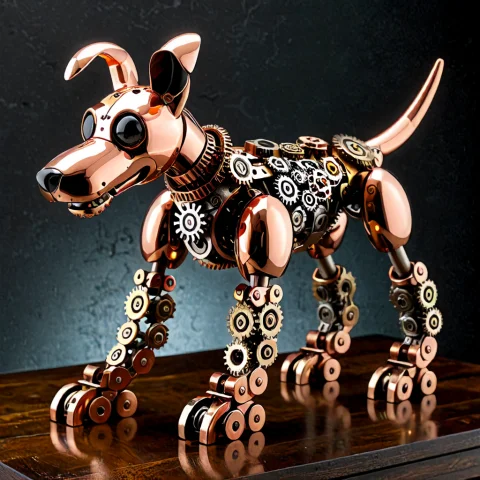 A Cute Party Balloon Dog Standing On A Table, But It Is Buil... — SDXL AI Prompt: A cute party balloon dog standing on a table, but it is built entirely out of he...
