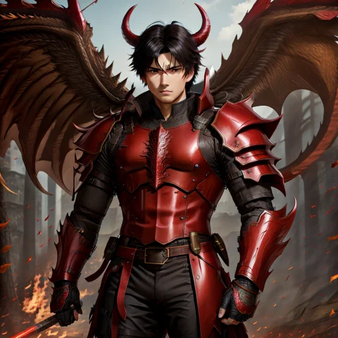 Masterpiece, 4k, Ikemen, Lorabadassikemen0.8, Lorarathalosar... — Stable Diffusion AI Prompt: Masterpiece, 4K, Ikemen, , ,Badass Ikemen, wearing a rathalos armor without helm...