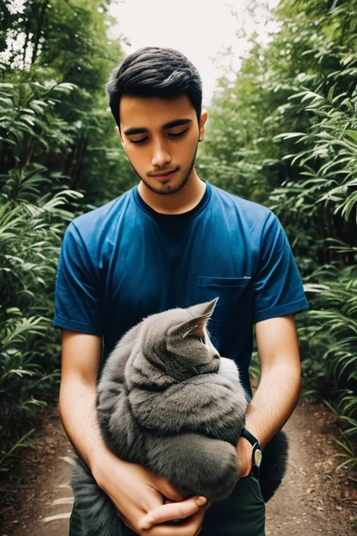 Photo Of A Person Holding His Cat