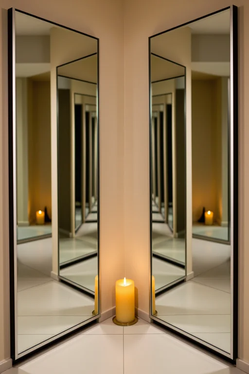 Two Facing Mirrors Creating An Infinite Corridor Of Reflecti...
