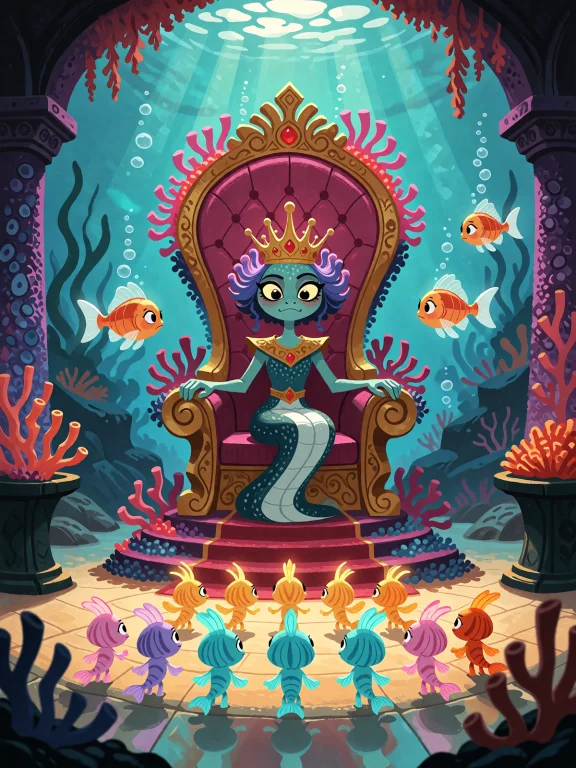 An Underwater Throne Room Built From Living Coral In Rich Ma...