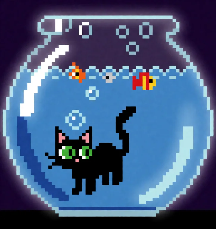 The Danger The Waterline Of The Fishbowl High Above A Small...