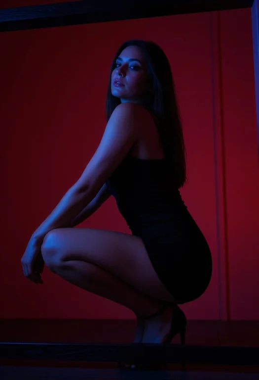 This Low-angle Shot Captures A Young European Woman With Lon...