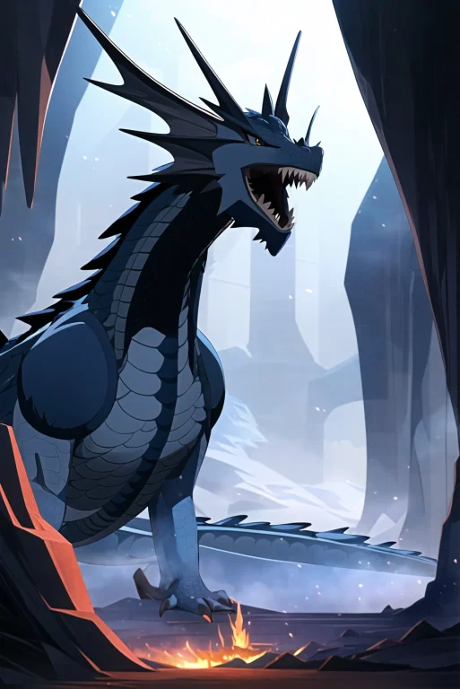 Vox Machina Style, Animal Focus, Dragon, Full Body, No Human...