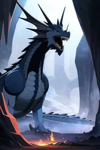 Vox Machina Style, Animal Focus, Dragon, Full Body, No Human... — Stable Diffusion AI Prompt: vox machina style, animal focus, dragon, full body, no humans, western dragon, c...