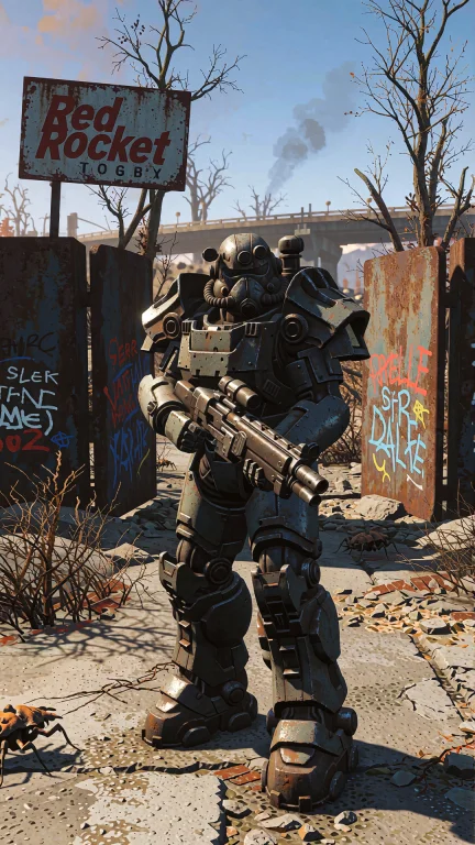 Videogame Screenshot, A Post-apocalyptic Diorama Depicting A...