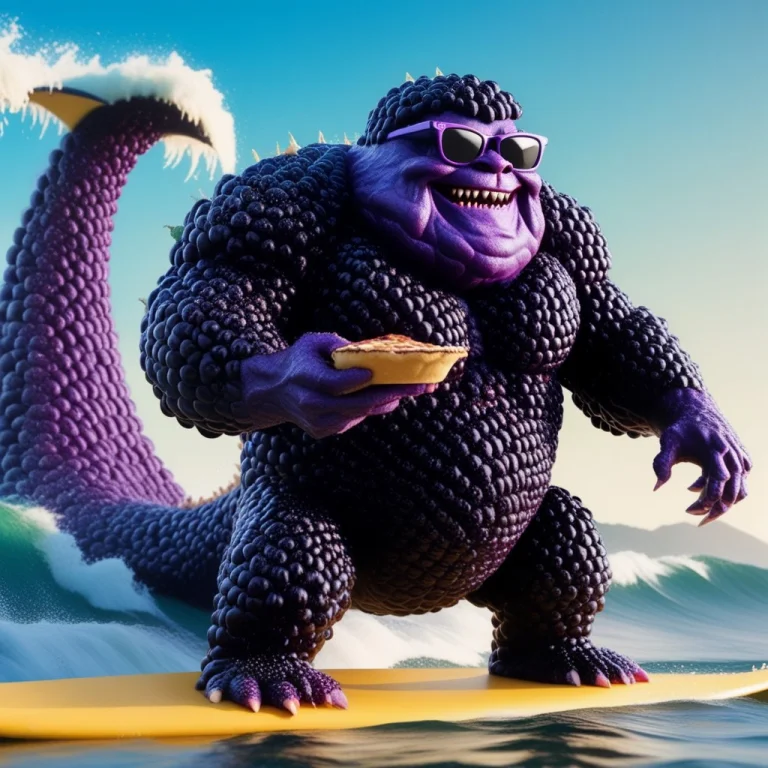Blackberryworld Monster, Chubby Blackberry Creature With Sun...