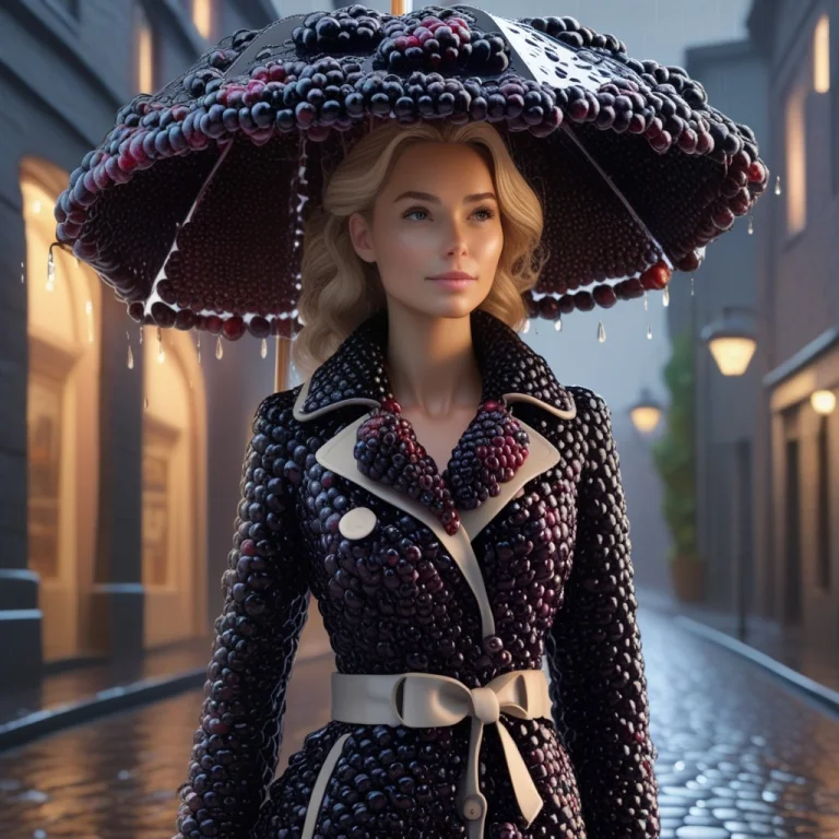 Blackberryworld Rainy Street, Stylized 3d, Beautiful Young W...