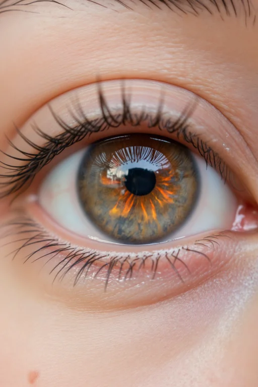 Macro Of A Human Eye Reflecting A Burning City In The Iris,...