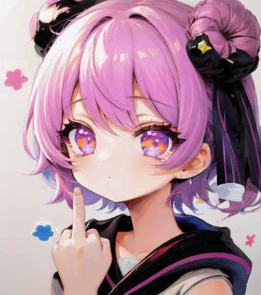 1girl, Solo, Chibi, Lookingviewer, Traditionalmedia, Fromsid...