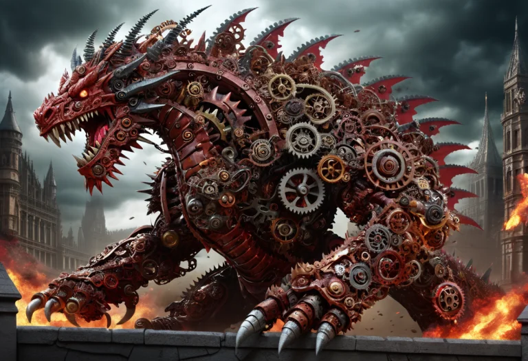 Made Of Gears, Magic Dragon Iron Monsters Destroy With Rage,...