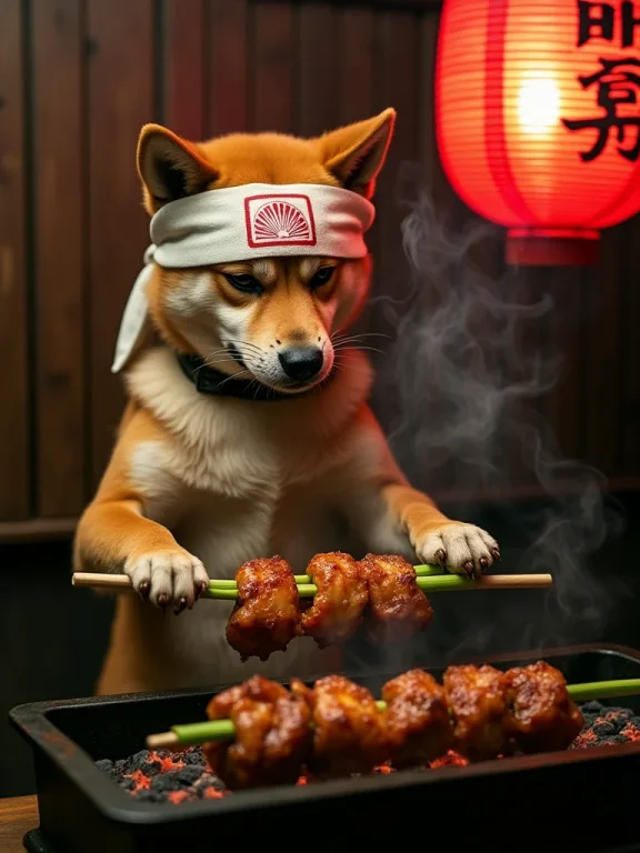 An Authentic Raw Candid Photograph Of A Real Shiba Inu Dog W...