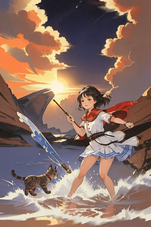 1girl, Loraraidontaihoku0.8, Stylized By Paul Srusier, Thoma...