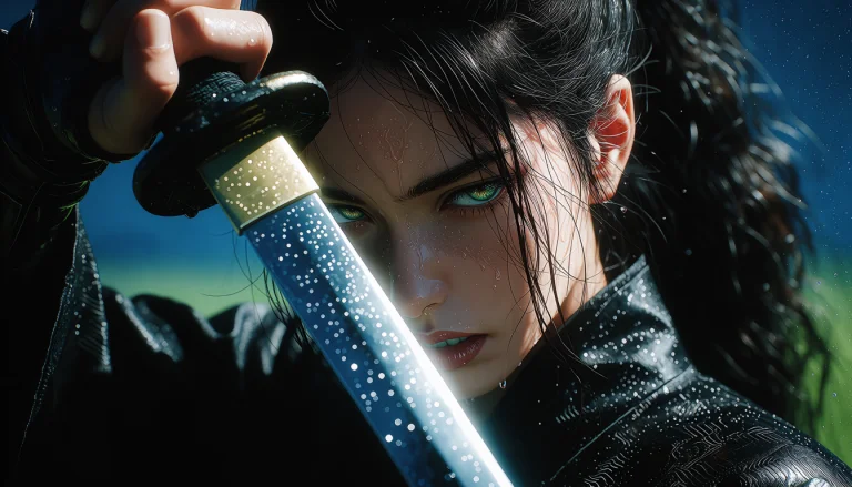 A Ultra Close-up, Head Focus, Realistic Cyberpunk Theme Phot...