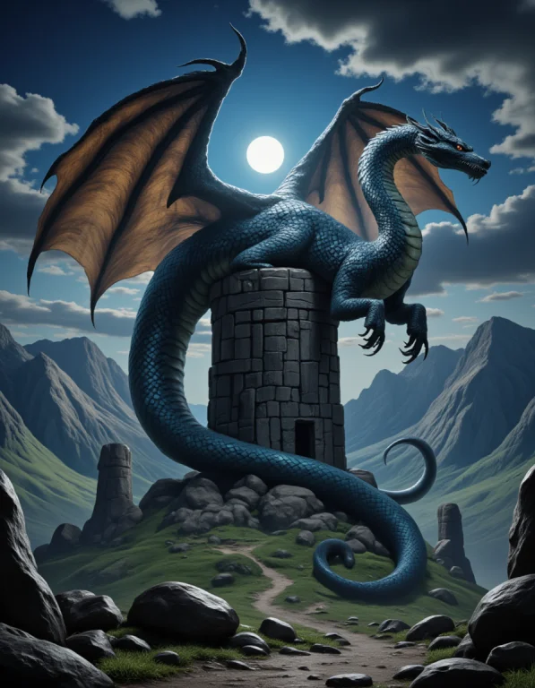Terragen, A Colossal,winged Serpent With Scales That Shift C...