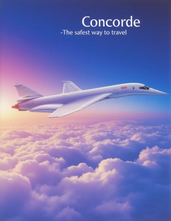 80sairbrush. Magazine Ad. Drawing Of A White Concorde Passen...