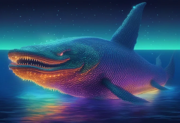 Masterpiece, Best Quality, A Deep-sea Leviathan Lit By Its O...