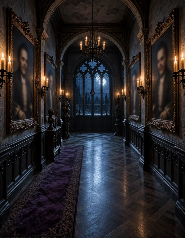 G0th1c M4ns10n, Photorealistic Long Gothic Mansion Portrait...