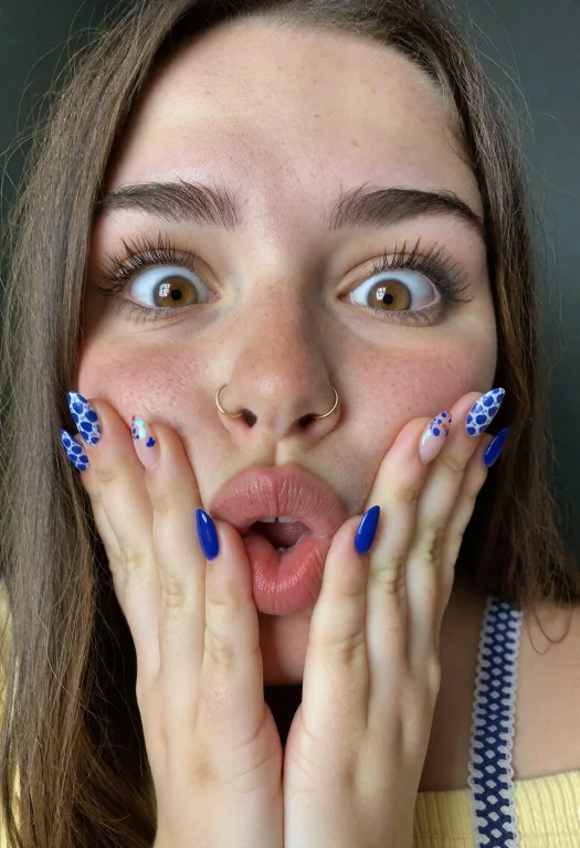 1girl,sfw,blue,glittery Nail Polish,natural Contours,precise...