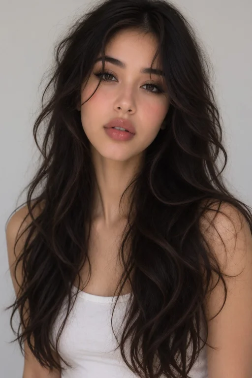 Long, Dark Hair, Loose In Soft Waves And Framing The Face. F...