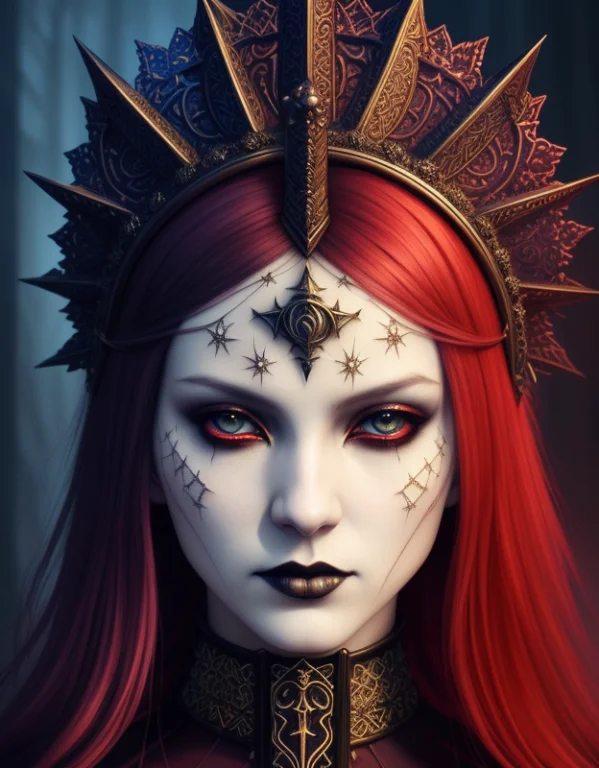 Satanic Priestess Concept Art Portrait By Casey Weldon, Olga...