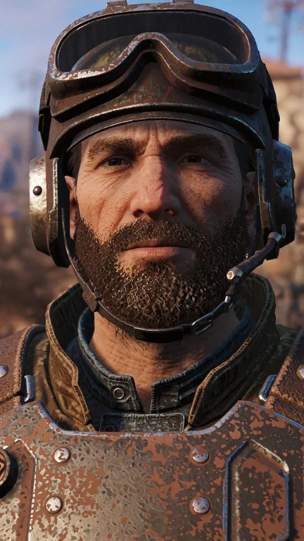 Videogame Screenshot A Man In A Helmet And A Beard , Style F...
