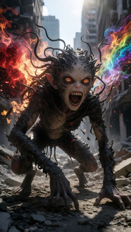 A Photorealistic Depiction Of A Monstrous Young Girl Creatur...