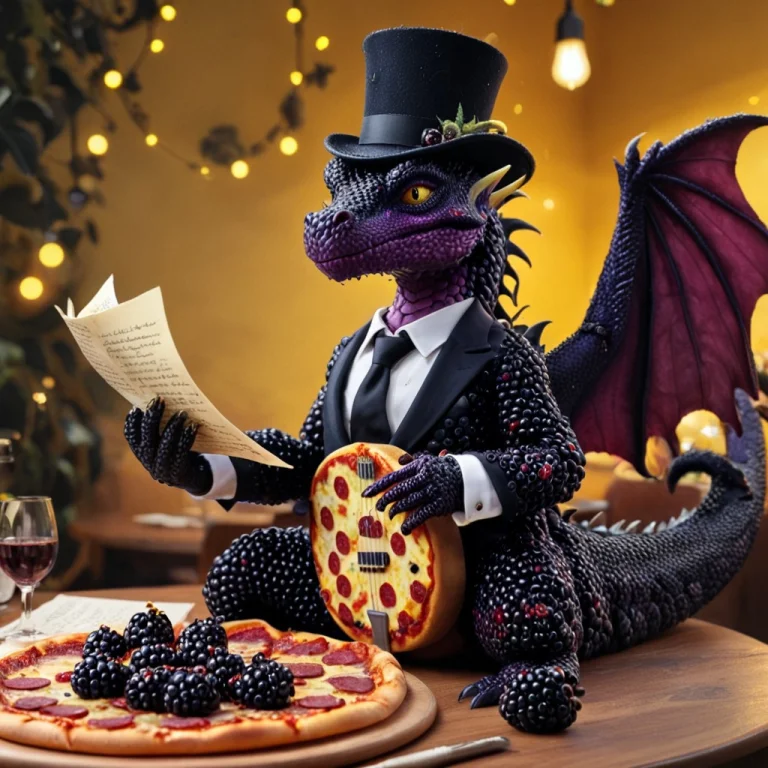Blackberryworld A Dapper Dragon, Wearing A Dapper Top Hat, P...