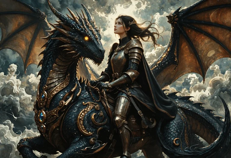 Jefcatjo Art Style A Graceful Female Knight In Ornate Mediev...