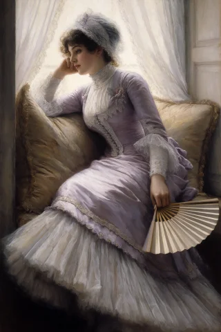 Tissot Victorian Elegance, Three-quarter Portrait Of A 33-ye... — Stable Diffusion AI Prompt: Tissot Victorian elegance, three-quarter portrait of a 33-year-old English woman...
