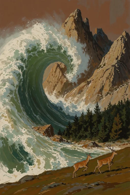 Dcanchfutre. A Dramatic Scene Depicting A Colossal, Curling...