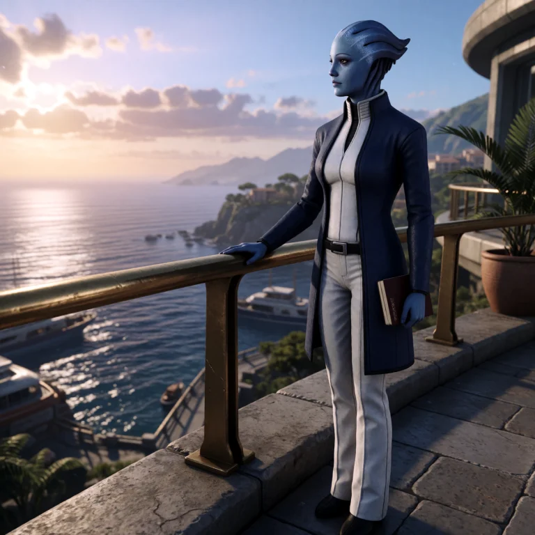Astrocinemav01k2t. Liara Tsoni, An Adult Blue-skinned Asari...