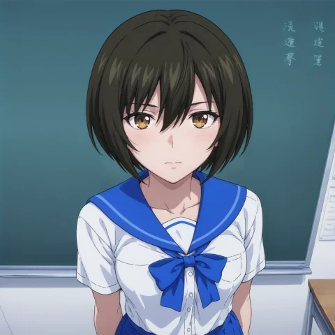 Lorarin Tuskishima1rintsukishima, 1girl, Solo, Short Hair, S... — Stable Diffusion AI Prompt: rintsukishima, 1girl, solo, short hair, school uniform, looking at viewer, sailo...