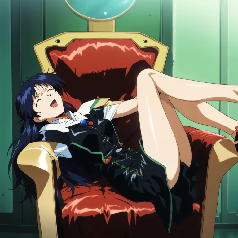 1girl, Misato Katsuragi, Neon Genesis Evangelion, Safe, Happ...