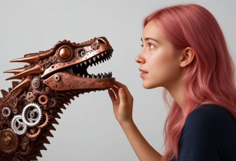 Ainara, Gearstyle, A Young Woman Playfully Oiling The Jaw Of...