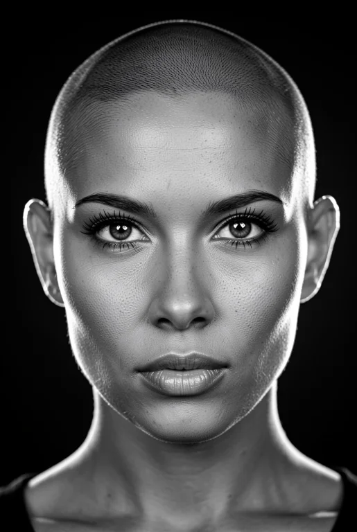 Black And White Fine Art Studio Portrait Of A 28 Year Old Wo...