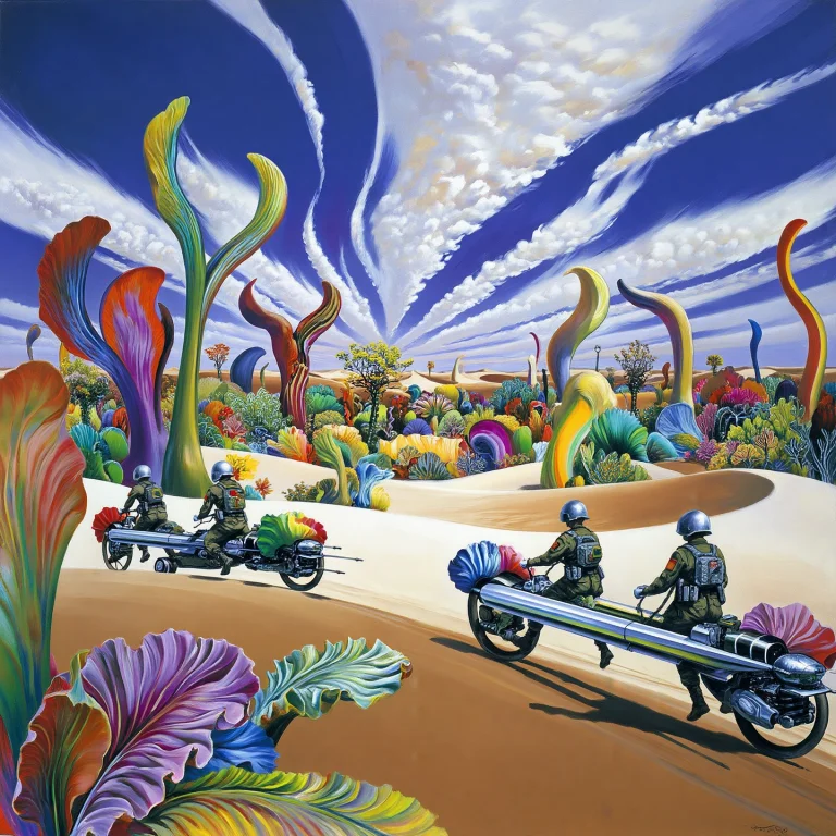 Very Detailed Acrylic Painting. A Military Encampment. A Hot...