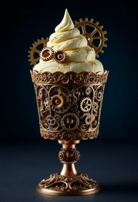 A Luxurious Gothic Ice Cream Parfait Made Entirely Of Intric...