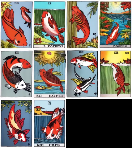 Tarot Card, Koi Carp — Stable Diffusion AI Prompt: tarot card, koi carp