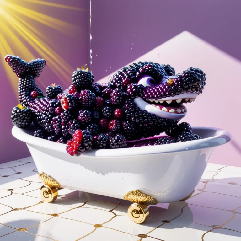 Blackberryworld, Vibrant Surrealist Digital Art Of An Anthro...