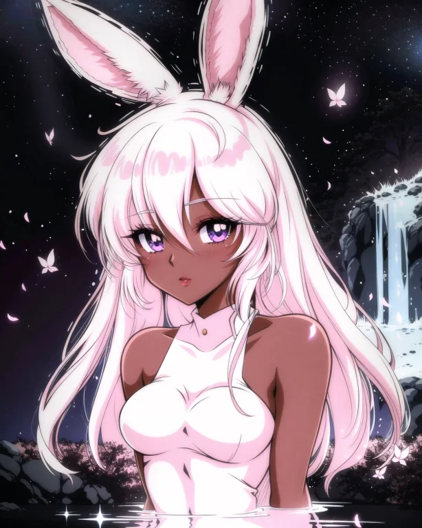 Viera1.1, Rabbit Ears, Dark Skin, Rabbit Girl, White Hair, D...