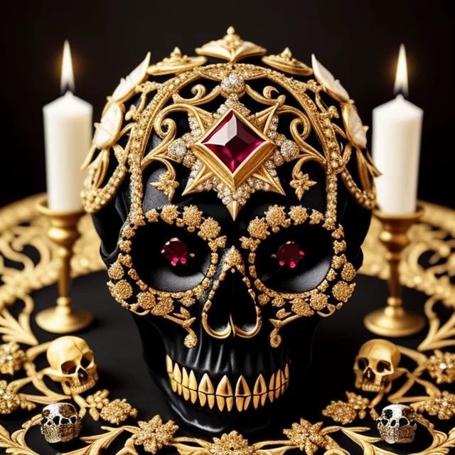 Jeverly Of Satan, Gold Leaf, Rubies, Diamonds, Ivory Skulls1...