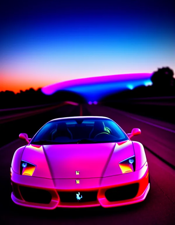 Synthwave Style Ferrari